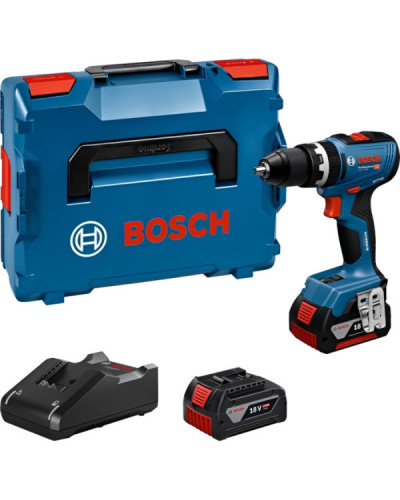 Акумуляторний дриль-шурупокрут Bosch GSB 18V-65 Professional, 2 акб GBA 18V 5.0Ah та з/п GAL 18V-40 у L-BOXX 136 N