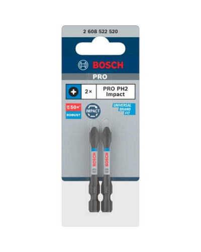 Біта Bosch PRO Phillips Impact PH2 55 мм, 2 шт, 2 шт