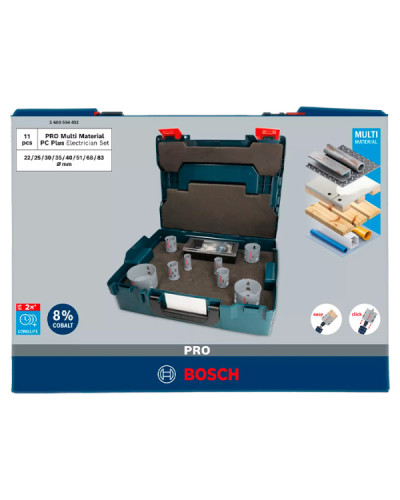Набор коронок Bosch PRO Multi Material PC Plus 22-83 мм, 11 шт