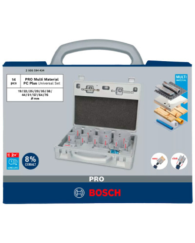 Набор коронок Bosch PRO Multi Material PC Plus 19-76 мм, 14 шт