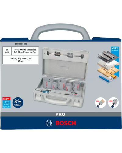 Набор коронок Bosch PRO Multi Material PC Plus 20-64 мм, 9 шт