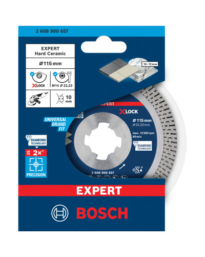 Алмазний диск Bosch Expert HardCeramic X-Lock 115x22.23х1.4x10 мм