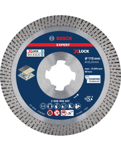 Алмазний диск Bosch Expert HardCeramic X-Lock 115x22.23х1.4x10 мм