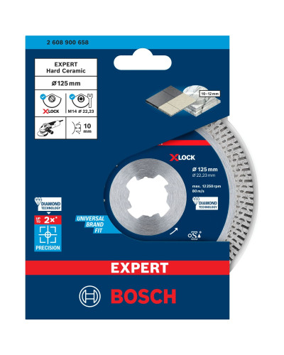 Алмазний диск Bosch Expert HardCeramic X-Lock 125x22.23х1.4x10 мм
