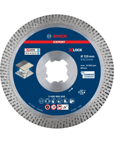 Алмазний диск Bosch Expert HardCeramic X-Lock 125x22.23х1.4x10 мм