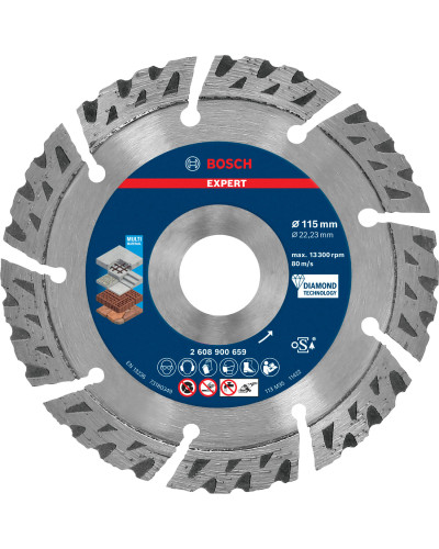 Алмазний диск Bosch Expert MultiMaterial 115x22.23х2.2x12 мм