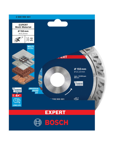 Алмазний диск Bosch Expert MultiMaterial 150x22.23х2.4x12 мм
