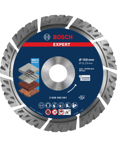 Алмазний диск Bosch Expert MultiMaterial 150x22.23х2.4x12 мм
