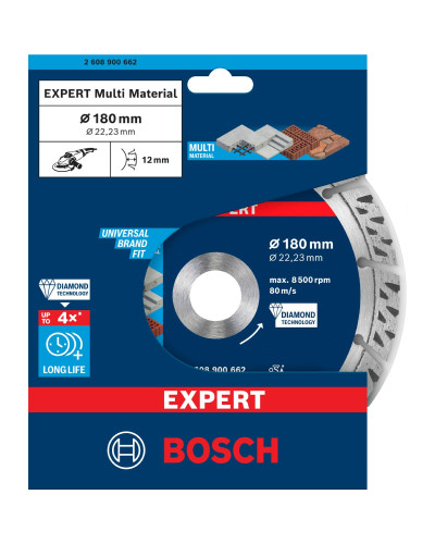 Алмазный диск Bosch Expert MultiMaterial 180x22.23х2.4x12 мм