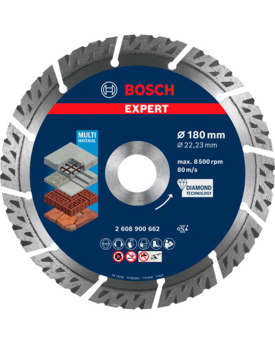 Алмазный диск Bosch Expert MultiMaterial 180x22.23х2.4x12 мм