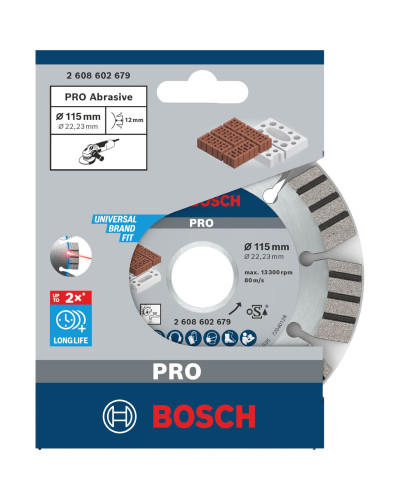 Алмазний круг Bosch PRO Abrasive 115x22.23x2.2x12 мм