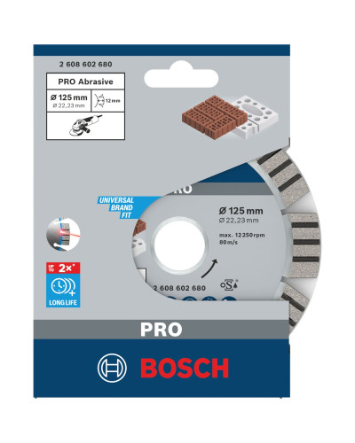 Алмазний круг Bosch PRO Abrasive 125x22.23x2.2x12 мм