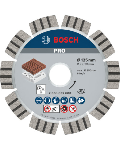 Алмазний круг Bosch PRO Abrasive 125x22.23x2.2x12 мм
