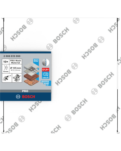 Алмазный круг Bosch PRO Multi Material 125х22.23х2х10 мм, 10 шт
