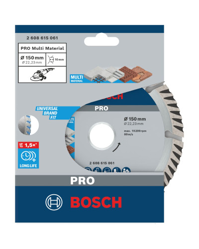 Алмазний круг Bosch PRO Multi Material 150х22.23х2.4х10 мм