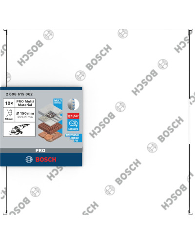 Алмазный круг Bosch PRO Multi Material 150х22.23х2.4х10 мм, 10 шт