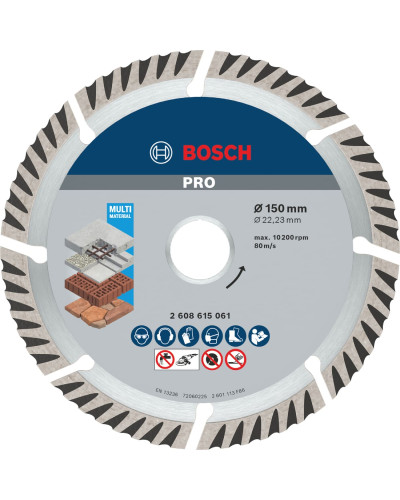 Алмазный круг Bosch PRO Multi Material 150х22.23х2.4х10 мм, 10 шт