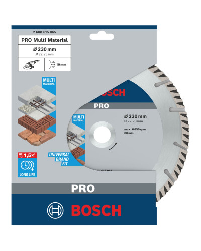 Алмазный круг Bosch PRO Multi Material 230х22.23х2.6х10 мм