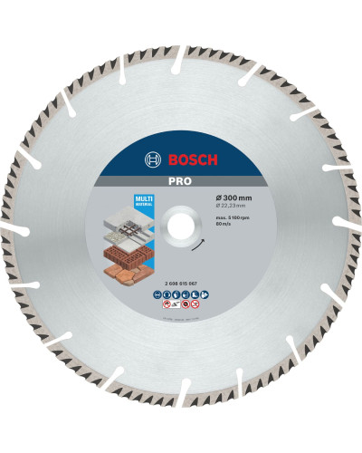 Алмазний круг Bosch PRO Multi Material 300х22.23х3.3х10 мм