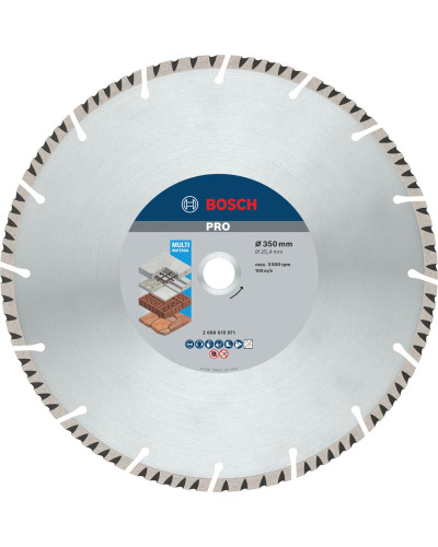 Алмазний круг Bosch PRO Multi Material 350х25.4х3.3х10 мм