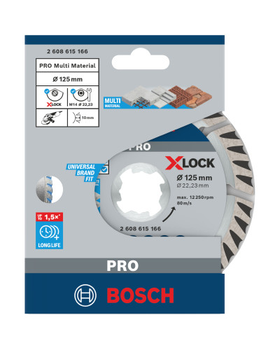 Алмазний круг Bosch PRO Multi Material X-Lock 125х22.23х2х10 мм