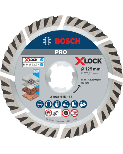Алмазний круг Bosch PRO Multi Material X-Lock 125х22.23х2х10 мм