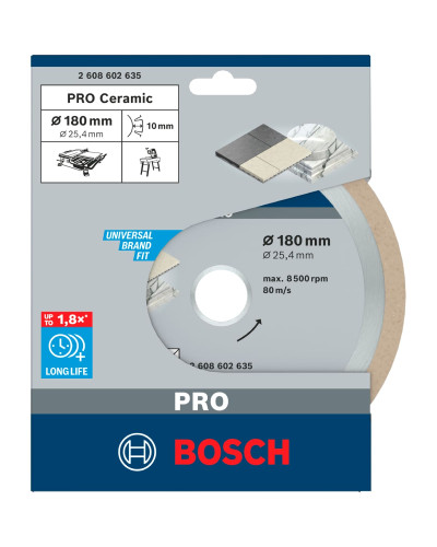 Алмазний круг Bosch PRO Ceramic 180x25.40x2.2x10 мм