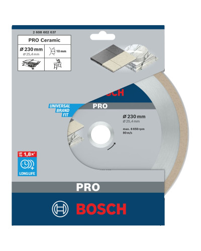 Алмазный круг Bosch PRO Ceramic 230x25.4x2.4x10 мм