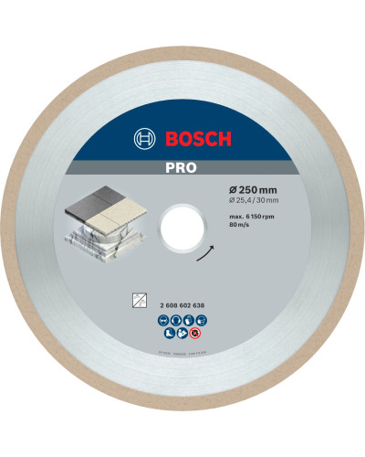 Алмазный круг Bosch PRO Ceramic 250x30/25.4x2.4x10 мм