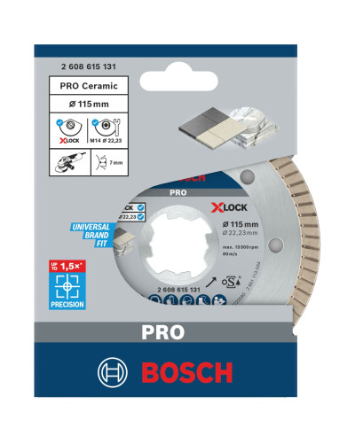 Алмазний круг Bosch PRO Ceramic X-Lock 115x22.23x1.4x7 мм