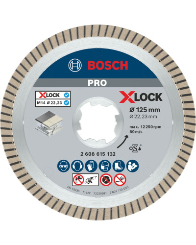 Алмазний круг Bosch PRO Ceramic X-Lock 125x22.23x1.4x7 мм
