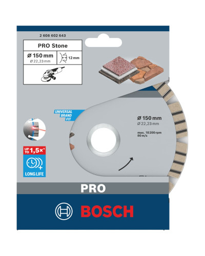 Алмазний круг Bosch PRO Stone 150x22.23x2.4x12 мм
