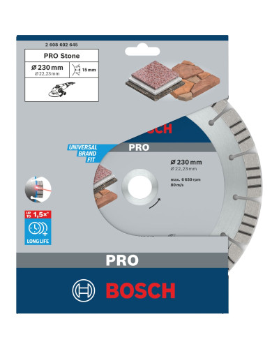 Алмазний круг Bosch PRO Stone 230x22.23x2.4x15 мм