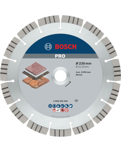 Алмазний круг Bosch PRO Stone 230x22.23x2.4x15 мм