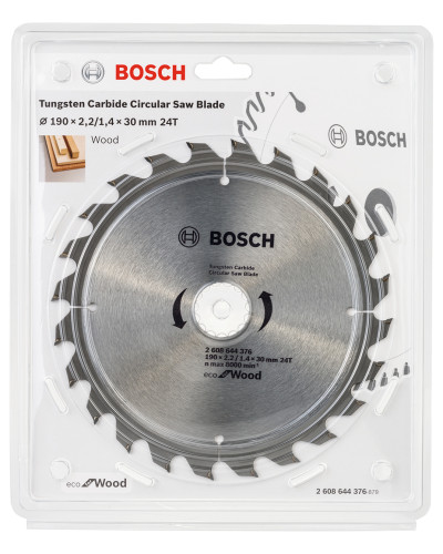 Пиляльний диск Bosch Eco for Wood 190x1.4/2.2x30 мм 24T