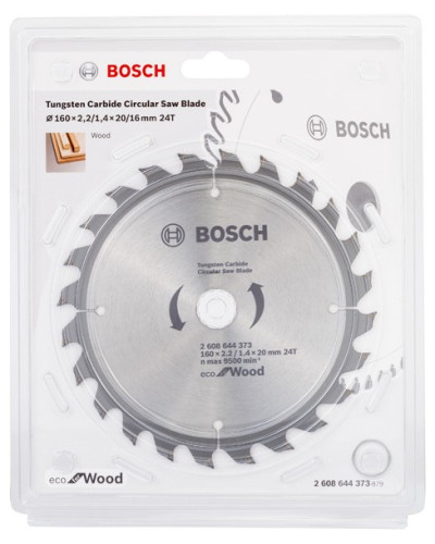 Пиляльний диск Bosch Eco for Wood 160x2.2/1.4x20/16 мм 24T