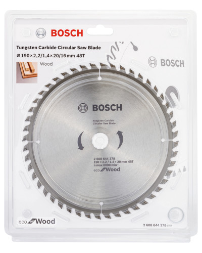 Пиляльний диск Bosch Eco for Wood 190x1.4/2.2x20/16 мм 48T