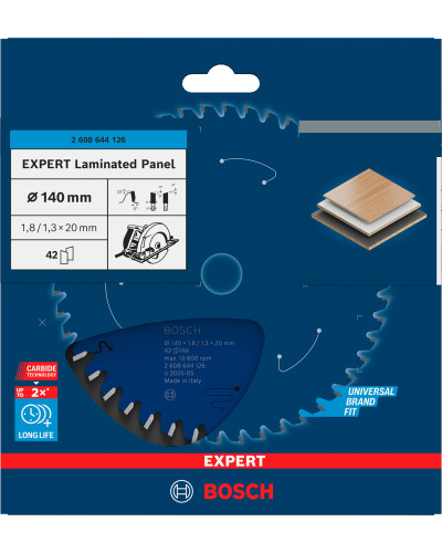 Пиляльний диск Bosch Expert Laminated Panel 140x1.3/1.8x20 мм T42