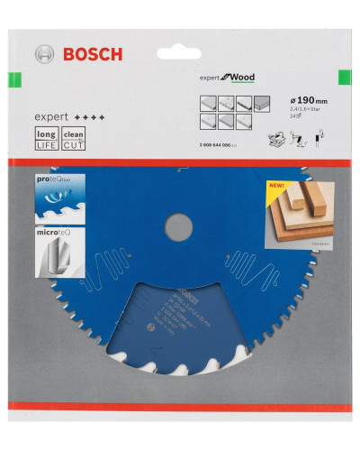 Пиляльний диск Bosch Expert for Wood 190x2.4/1.6xStar, 24 АТB