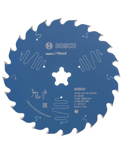 Пиляльний диск Bosch Expert for Wood 190x2.4/1.6xStar, 24 АТB