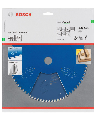 Пиляльний диск Bosch Expert for Wood 260x2.8/1.8x30 мм, 80 АТB