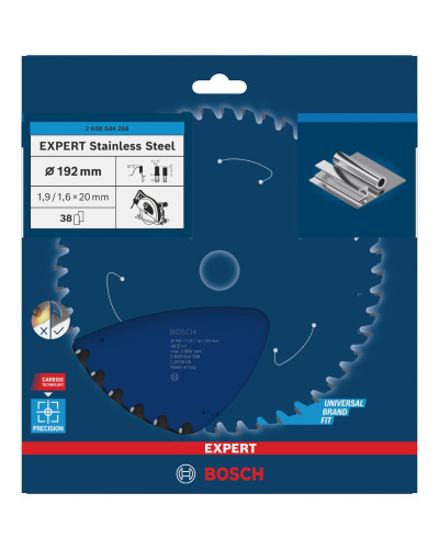 Пиляльний диск Bosch Expert Stainless Steel 192x1.9/1.6x20 мм T38