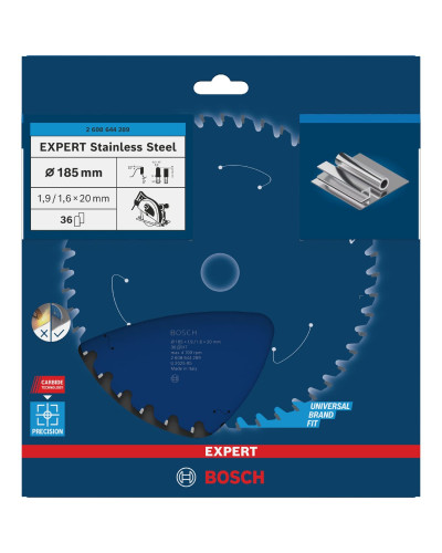 Пиляльний диск Bosch Expert Stainless Steel 185x1.9/1.6x20 мм T36