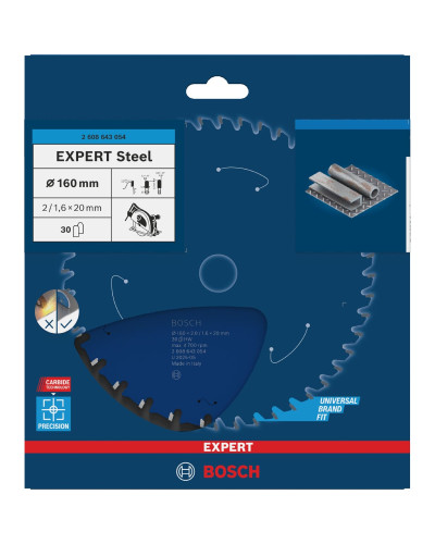 Пиляльний диск Bosch Expert Steel 160x2/1.6x20 мм T30