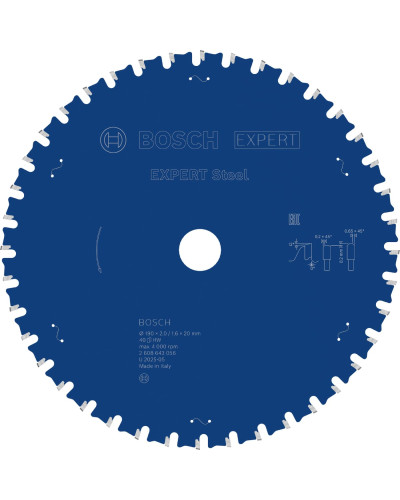 Пильный диск Bosch Expert Steel 190x2/1.6x20 мм T40