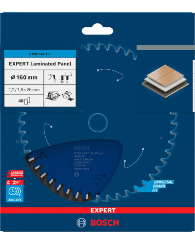 Пиляльний диск Bosch Expert Laminated Panel 160x1.6/2.2x20 мм T48