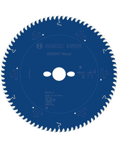 Пиляльний диск Bosch Expert Wood 260x2.5/1.8x30 мм, Т80