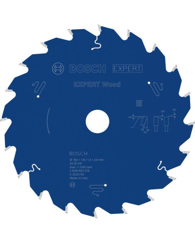 Пильный диск Bosch Expert Wood 165x1.8/1.3x20 мм, Т20