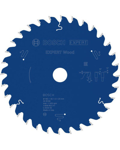Пиляльний диск Bosch Expert Wood 165x1.8/1.3x20 мм, Т32