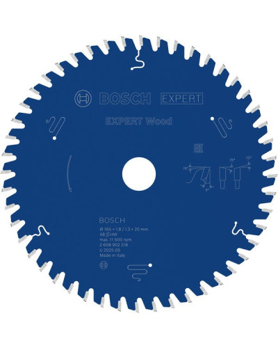 Пиляльний диск Bosch Expert Wood 165x1.8/1.3x20 мм, Т48